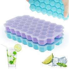 Amazon Hot Selling 2 Pack Food Grade Silicone Ice Cube Molds with Lid